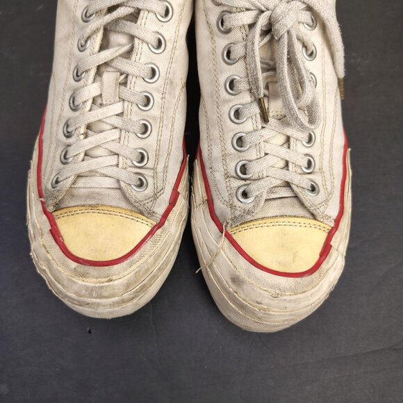VISVIM Skagway G Patten Mens Size 8 White Red Stripe Canvas Leather Sneakers - Picture 8 of 16